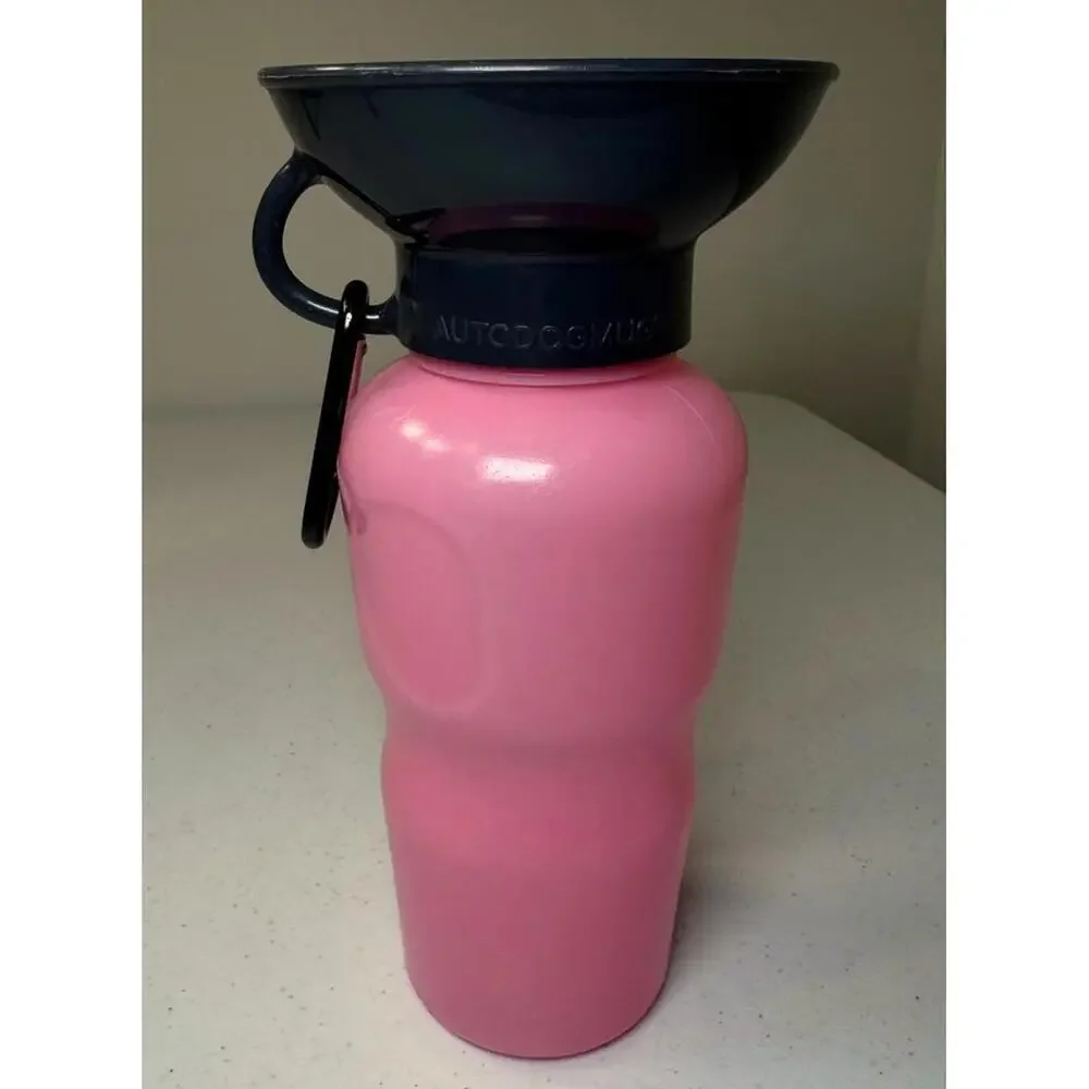 AutoDogMug Pink Water Bottle with Funnel